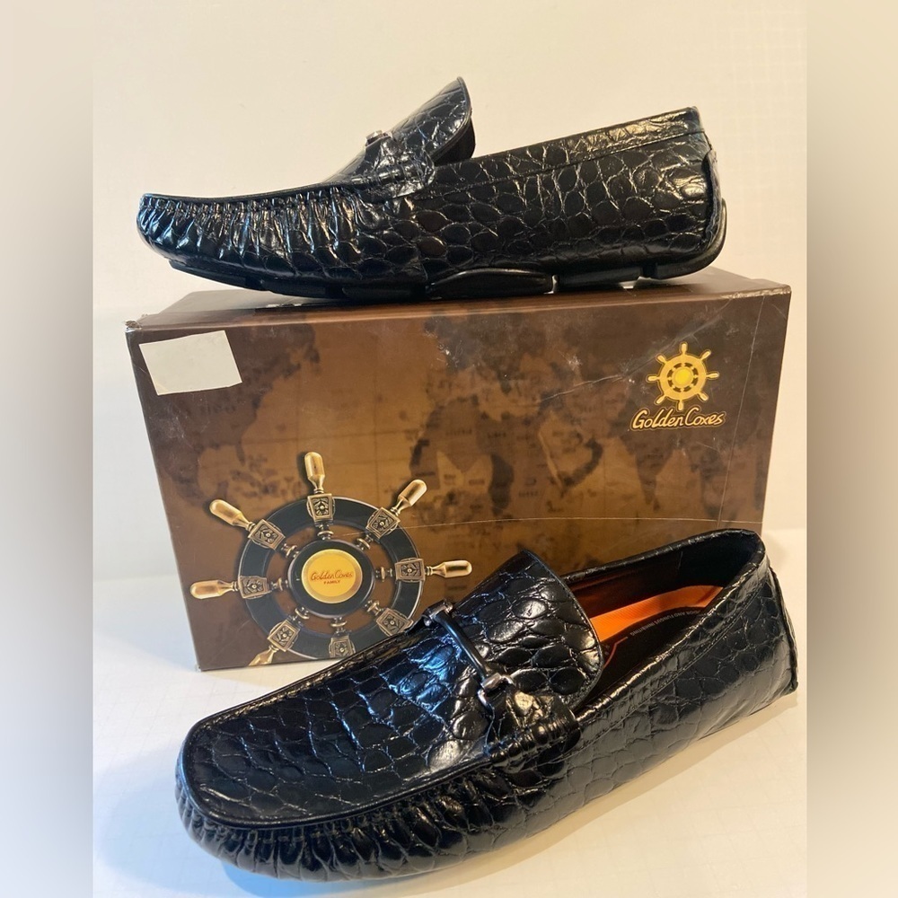 Golden Coxes Family~NIB~Men’s Soft Leather Crocodile Embossed Loafer~Size 10.5M